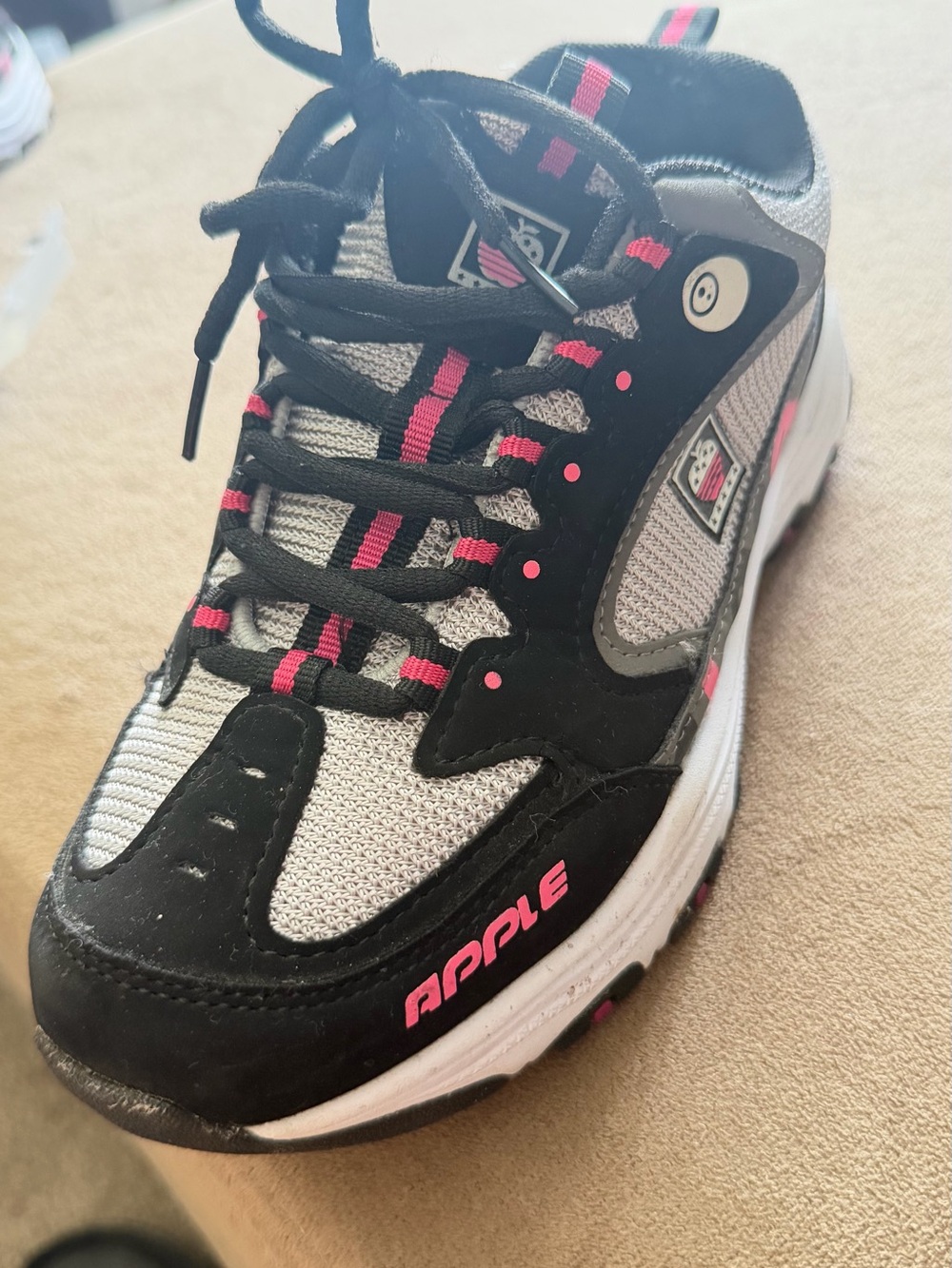 Apple Women's Black, Gray & Pink Athletic Sneaker size 5 - Picture 2 of 9